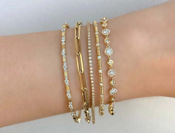 gold bracelet stack non tarnish