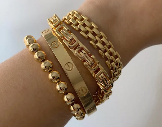 non tarnish gold bracelet stack