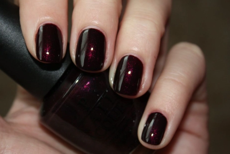 dark red nail polish