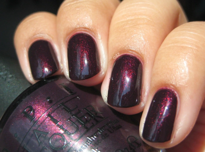 dark red nail polish