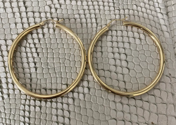 14k solid gold hoops