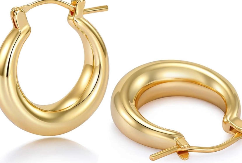 real gold hoop earrings small