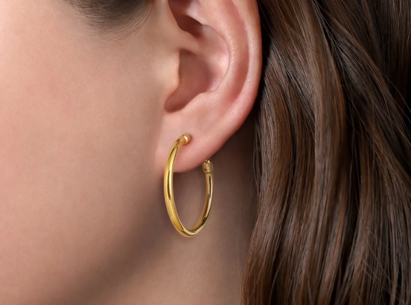 real gold hoop earrings