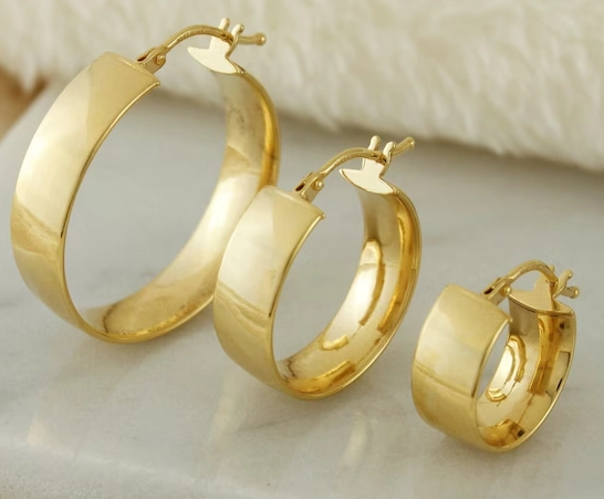 real gold hoop earrings small