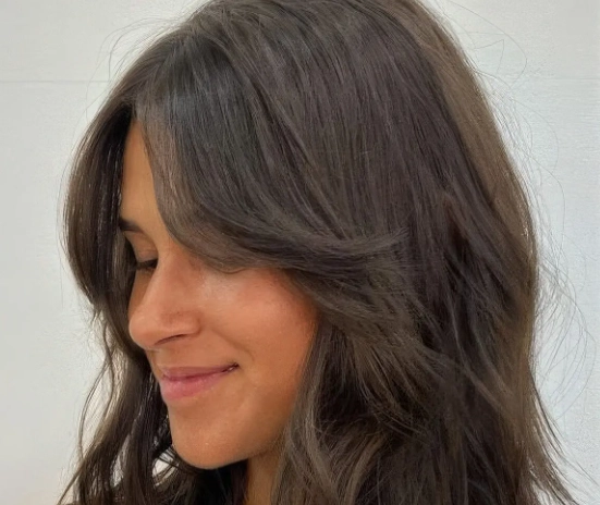 long hair curtain bangs tutorial