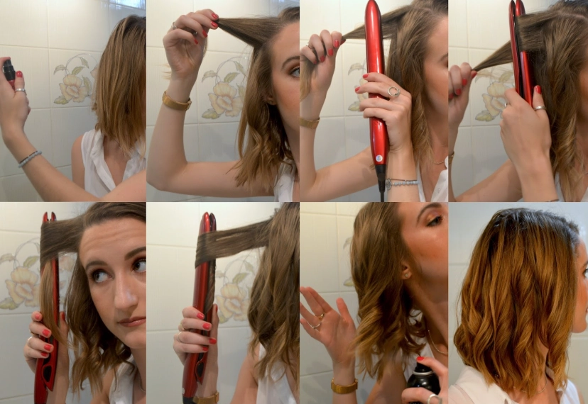 which direction to curl hair with straightener