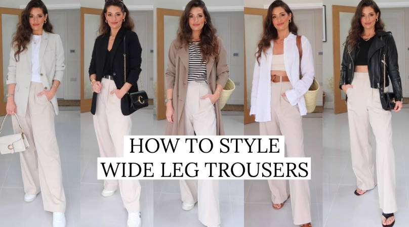 black wide leg trousers women