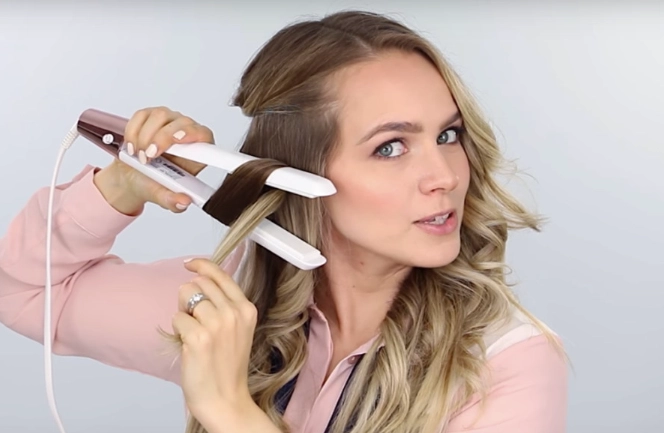 how to curl hair with straightener long hair for beginners