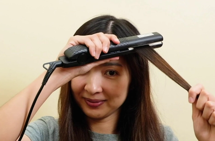 how to curl long hair with flat iron
