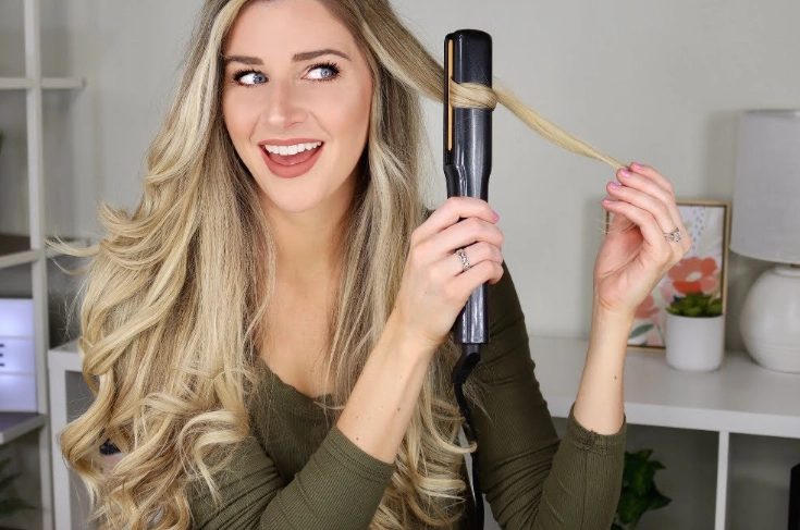 hair curling with flat iron