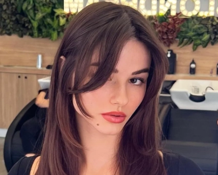 curtain bangs long straight hair