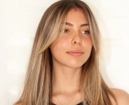 long hair with curtain bangs