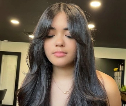 curtain bangs with long hair