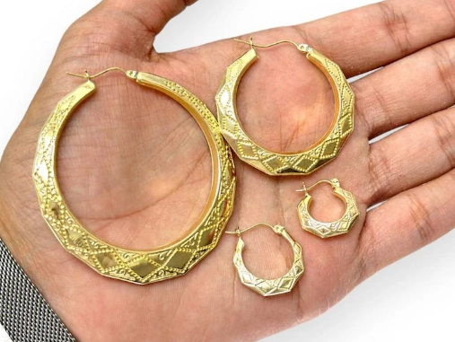 real gold hoop earrings