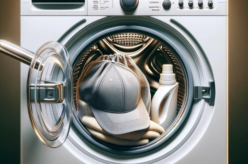 cleaning a baseball cap