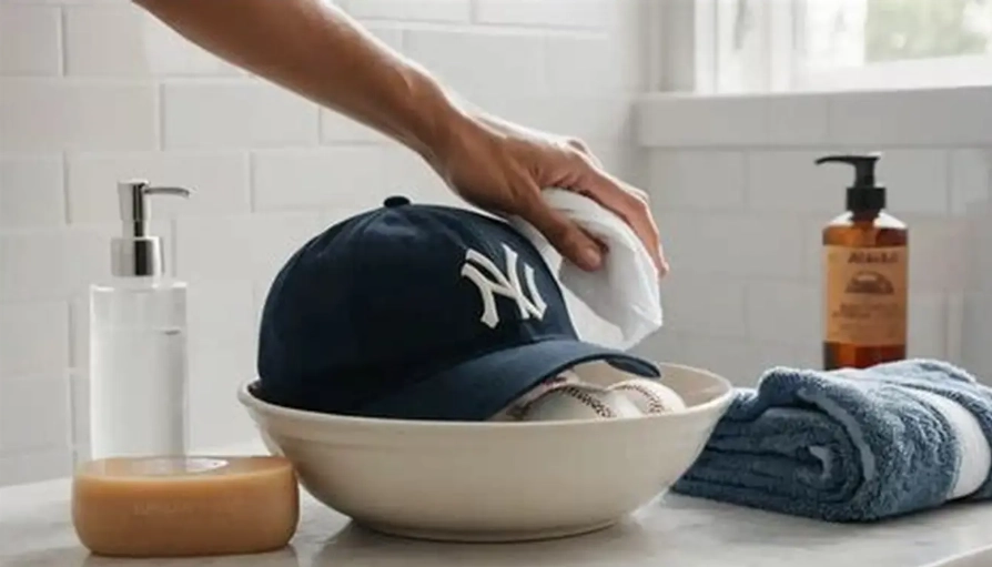 clean baseball hat