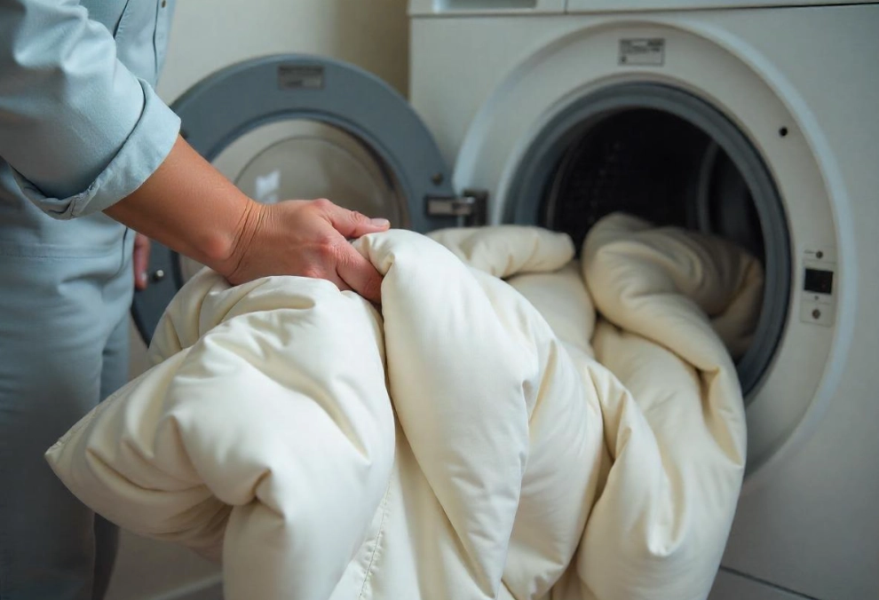 cleaning down comforter